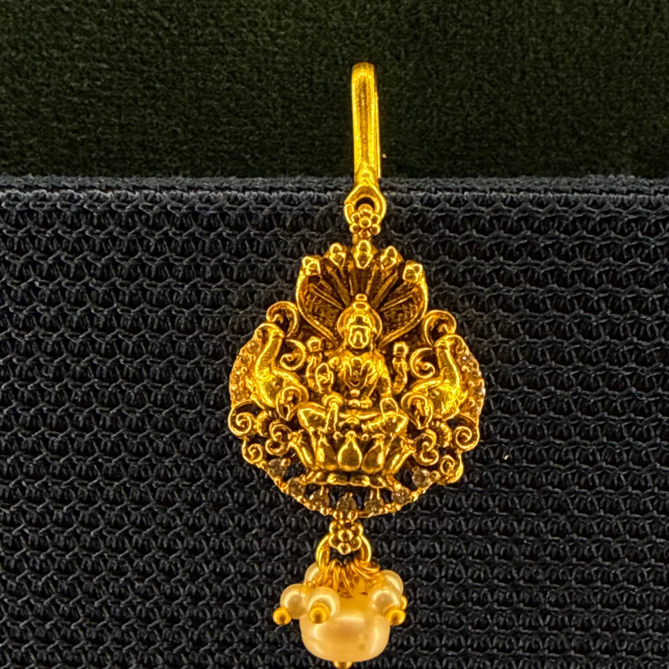 Lakshmi Pearl Drop Tikka — Silver 92.5